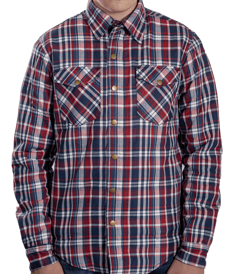 OXFORD 🇬🇧 KICKBACK PROTECTIVE RIDING SHIRT CHECKER RED/BLUE