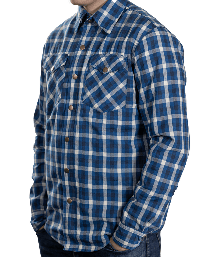 OXFORD 🇬🇧 KICKBACK PROTECTIVE RIDING SHIRT CHECKER BLUE/WHITE