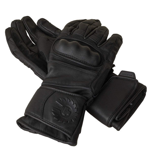 BELSTAFF HESKETH LEATHER MOTORCYCLE GLOVES BLACK