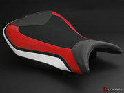 LUIMOTO TECHNIK/RIDER SEAT COVER FOR BMW S1000RR 15-18 - SUEDE/TEC-GRIP/RED/CF BLACK/CF PEARL/CF BLACK