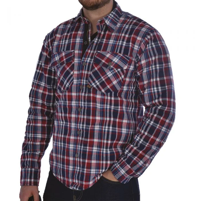 OXFORD 🇬🇧 KICKBACK PROTECTIVE RIDING SHIRT CHECKER RED/BLUE