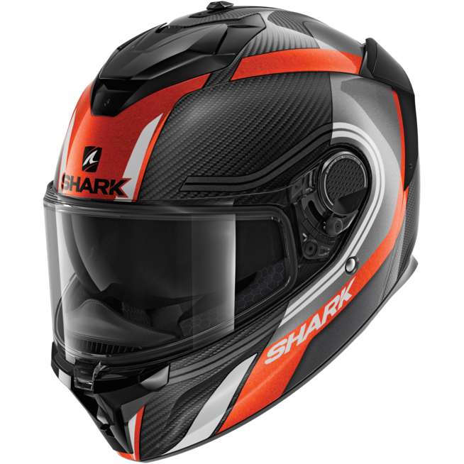 SHARK SPARTAN GT CARBON TRACKER ANTHRACITE/WHITE HELMET