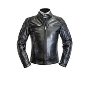 HELSTONS 🇫🇷 MODELO LEATHER MOTORCYCLE JACKET - RAG BLACK/BLACK