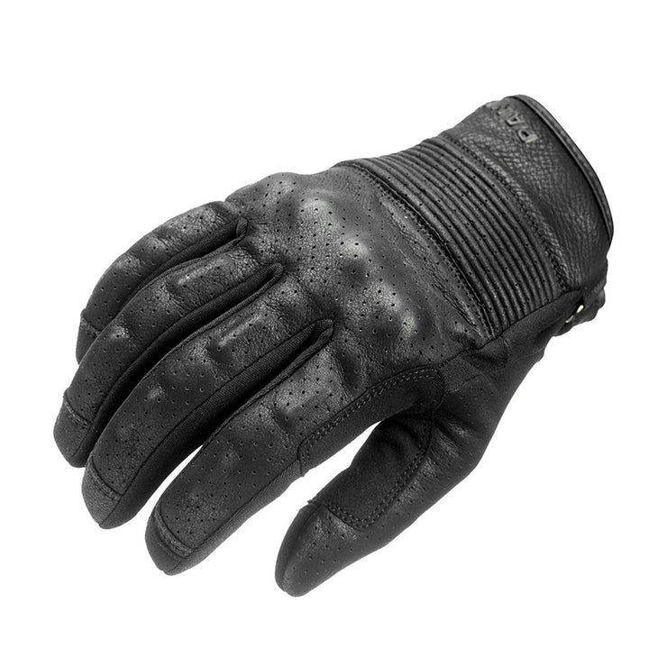 PANDO MOTO ONYX PERFORATED SUMMER LEATHER GLOVES BLACK