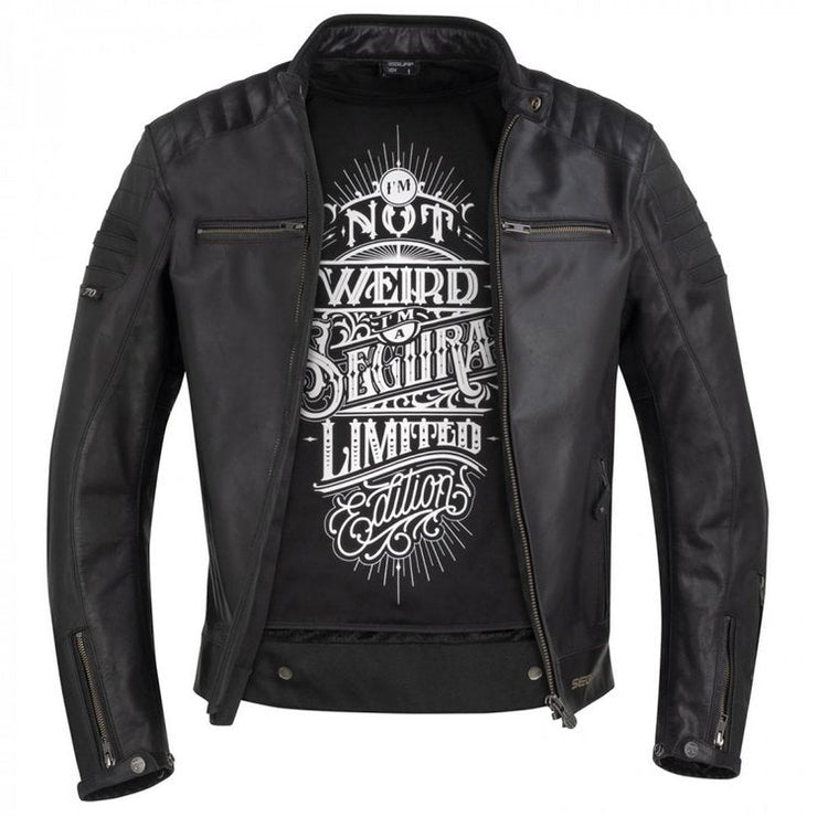 SEGURA 🇫🇷 STRIPE LEATHER MOTORCYCLE JACKET BLACK EDITION - CE Level AAA Rated