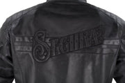 SEGURA 🇫🇷 STRIPE LEATHER MOTORCYCLE JACKET BLACK EDITION - CE Level AAA Rated