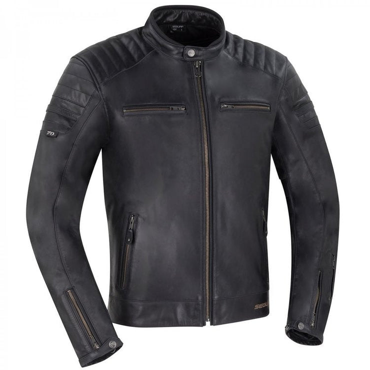 SEGURA 🇫🇷 STRIPE LEATHER MOTORCYCLE JACKET BLACK EDITION - CE Level AAA Rated