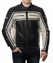 SEGURA 🇫🇷 JONES MENS LEATHER JACKET IN BLACK/TAN