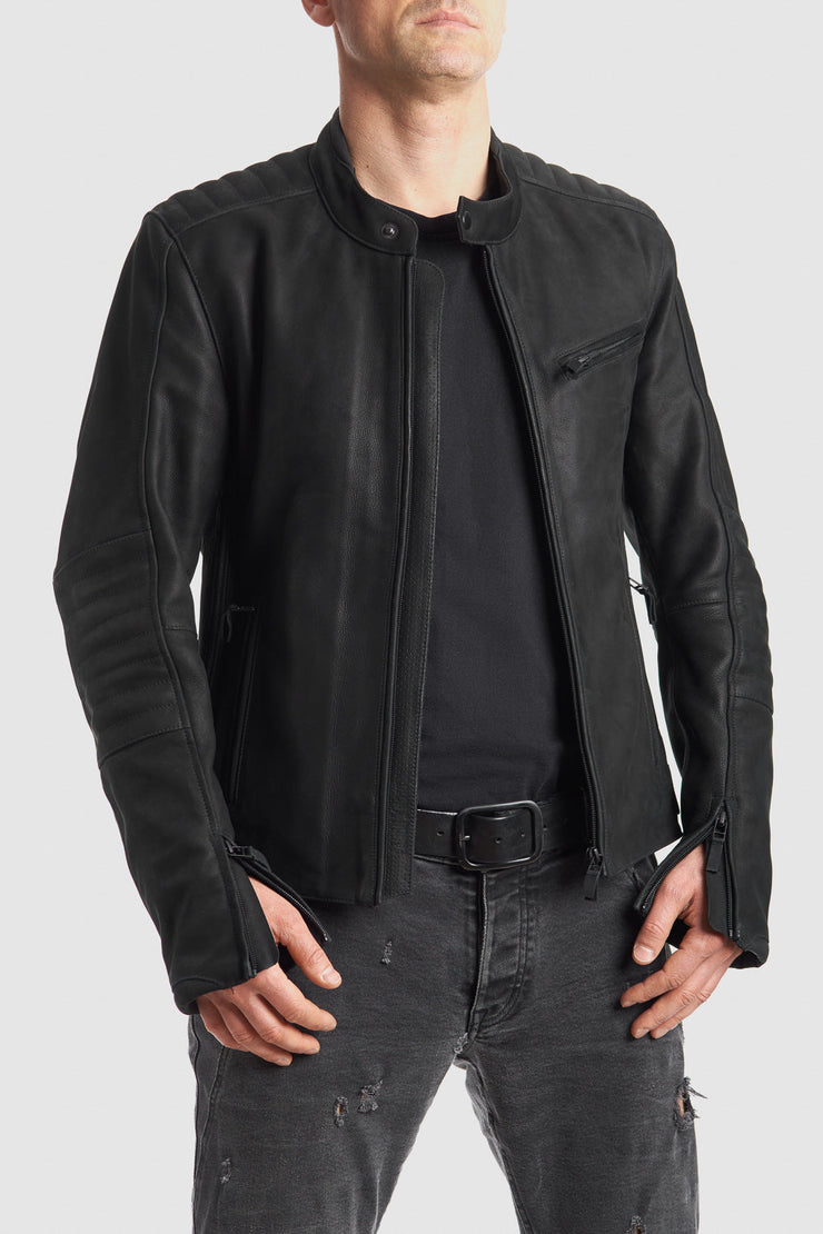 PANDO MOTO TATAMI LT 01 LEATHER MOTORCYCLE JACKET BLACK