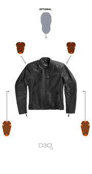 PANDO MOTO TATAMI LT 01 LEATHER MOTORCYCLE JACKET BLACK