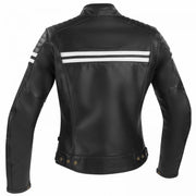 SEGURA 🇫🇷 WOMENS FUNKY AKA STRIPE 2 MOTORCYCLE JACKET BLACK/WHITE- CE Level AAA Rated